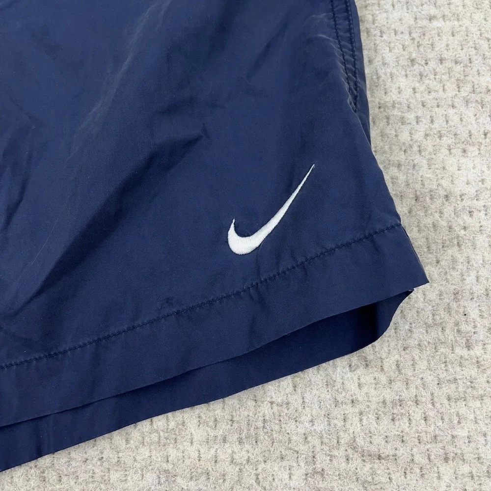 Vintage Y2K Nike Swim Trunks Men Large Navy Blue Bored Shorts Spellout‎ 2000s